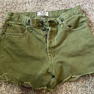 Free People green shorts. Size 30( size 10)